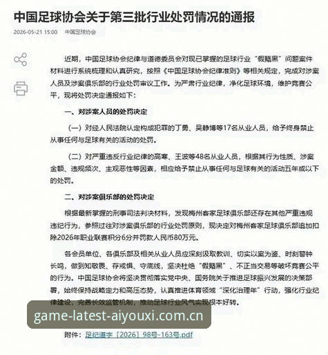 中国足协第三批禁足名单公布，为什么你的爱游戏安卓下载体验需要关注这场足坛地震？